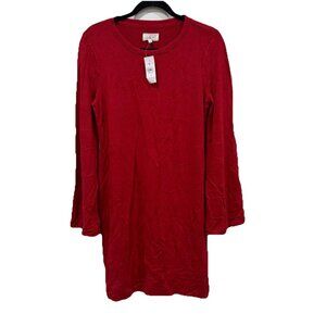 Lou & Grey Womens Size Small Brick‎ Red Long Bell Sleeved Knee Length Dress NWT